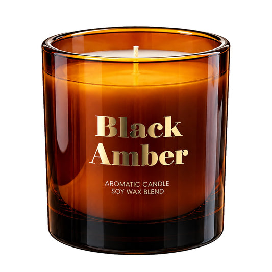 נר ריחני Black Amber בניחוח ענבר שחור של Fresh Scents